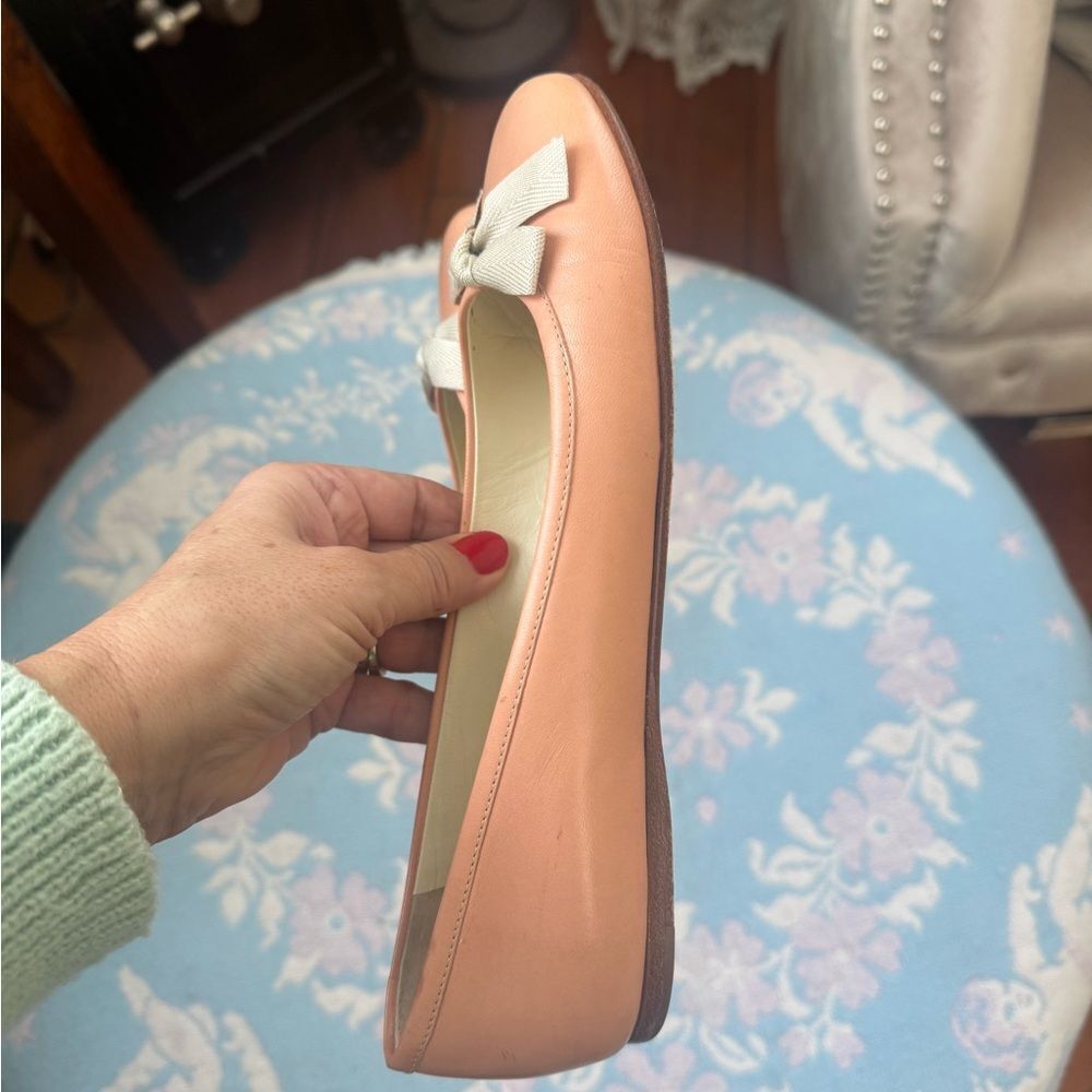 *Miu Miu* 37.5 Blush Peach-Pink Ballet Flats Leather Loafers - Picture 3 of 12